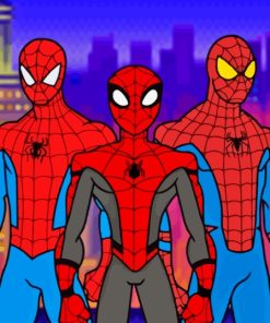 Three Heroes Spidermen Paint By Numbers