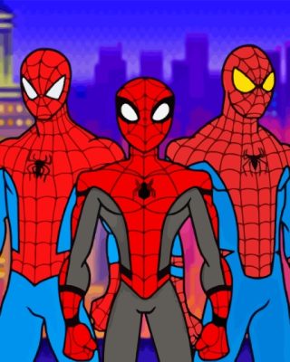 Three Heroes Spidermen Paint By Numbers