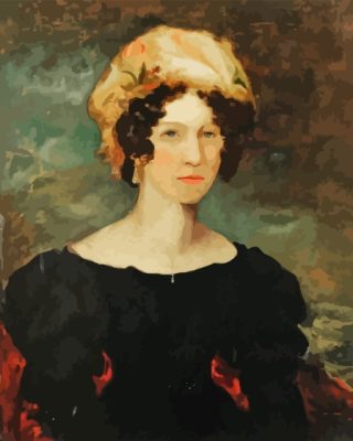 Vintage Classic Woman In Black Dress Paint By Numbers