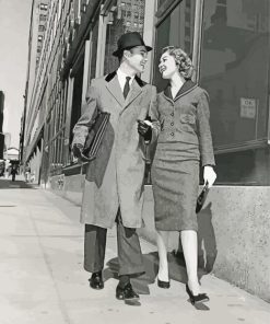 Vintage Couple Walking In The City Paint By Numbers