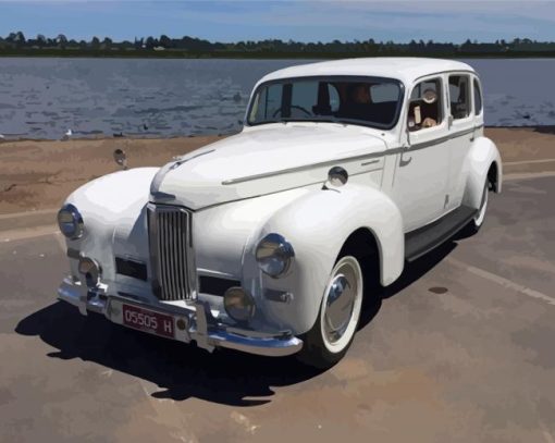 White Vintage Humber Limousine Paint By Numbers