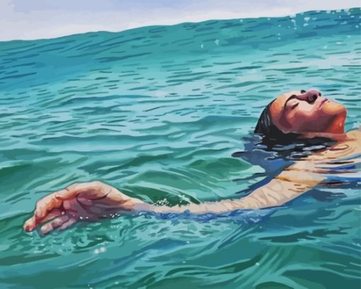 Woman Swimming In Sea Paint By Numbers