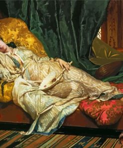 Woman Relaxing On A Chaise Lounge Paint By Numbers