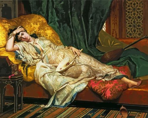 Woman Relaxing On A Chaise Lounge Paint By Numbers