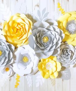 Yellow And Grey Roses Paint By Numbers