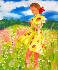 Young Girl In Meadow Paint By Numbers