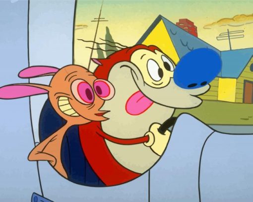 Aesthetic Ren And Stimpy Paint By Numbers