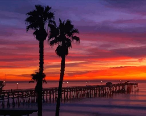 Aesthetic Pier Sunset Paint By Numbers