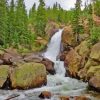 Alberta Rocky Mountains Waterfall Paint By Numbers