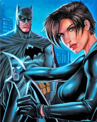 Batman With Catwoman Paint By Numbers