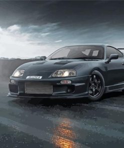 Black Supra Mk4 Sport Car Paint By Numbers