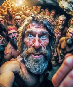 Cave Men Selfie Paint By Numbers