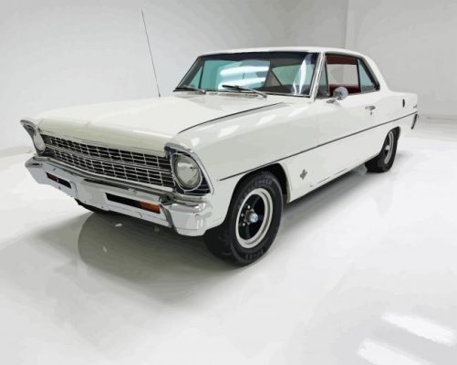 Classic White Chevrolet Nova Car Paint By Numbers