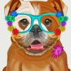 Cool Dog In Glasses Paint By Numbers