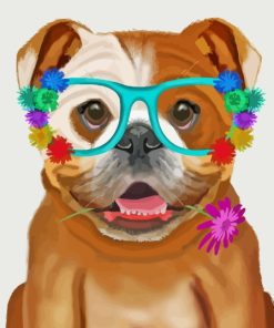 Cool Dog In Glasses Paint By Numbers