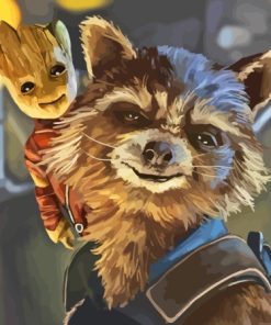 Jon Koo Rocket And Groot Paint By Numbers