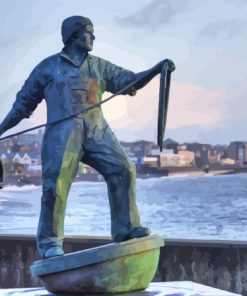 Newlyn Fisherman Statue Paint By Numbers