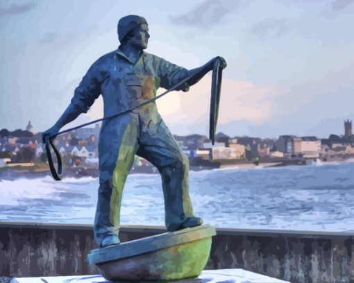 Newlyn Fisherman Statue Paint By Numbers
