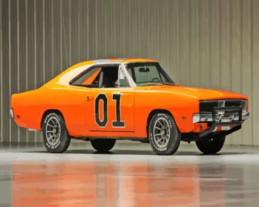 Orange Dukes Of Hazzard Car Paint By Numbers