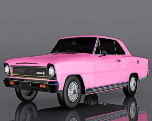 Pink Chevrolet Nova Paint By Numbers