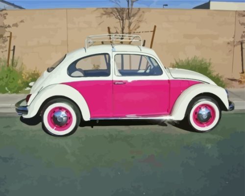 Pink Volkswagen Paint By Numbers