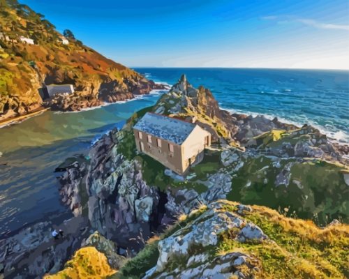 Polperro Coast England Paint By Numbers