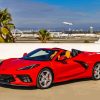 Red C8 Convertible Corvette Paint By Numbers