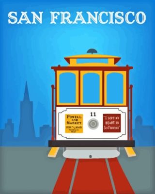 San Francisco Tramway City Poster Paint By Numbers