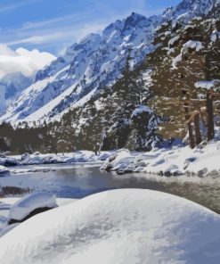 Snowy Landscape Pyrenees Paint By Numbers