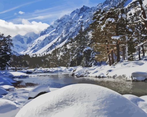 Snowy Landscape Pyrenees Paint By Numbers