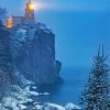 Split Rock Lighthouse In Winter Paint By Numbers