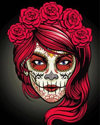 Sugar Skull Lady Paint By Numbers