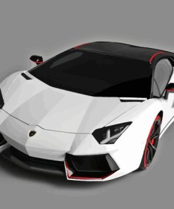 White Lamborghini Paint By Numbers