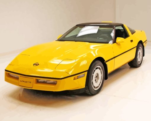 Yellow Corvette 1986 Paint By Numbers