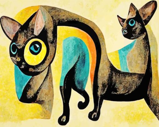 Abstract Burmese Cats Paint By Numbers