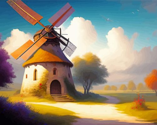 Aesthetic Windmill Paint By Numbers