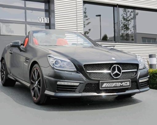 Black Mercedes Slk Class Car Paint By Numbers