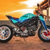 Blue Ducati Monster Paint By Numbers