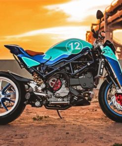 Blue Ducati Monster Paint By Numbers