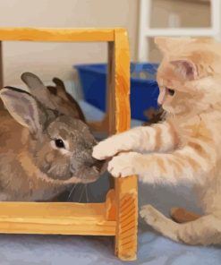 Cat And Bunny Friends Paint By Numbers