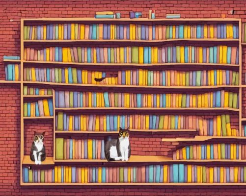 Cats On Bookshelf Paint By Numbers