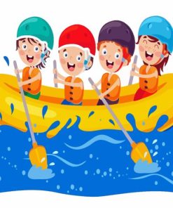 Children Rafting Paint By Numbers