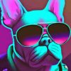 Cool Neon Dog Paint By Numbers