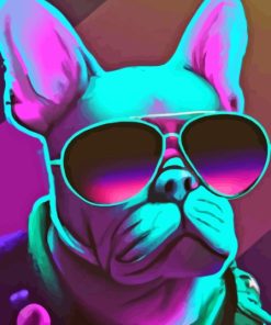 Cool Neon Dog Paint By Numbers