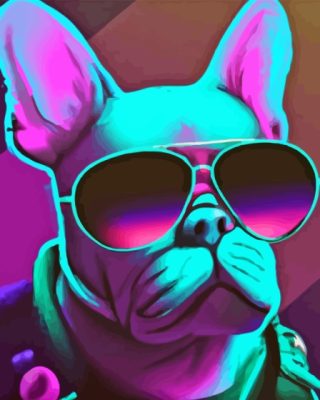 Cool Neon Dog Paint By Numbers