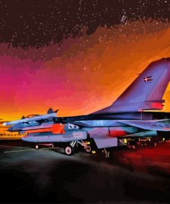 F 16 Fighting Falcon Northern Lights Paint By Numbers