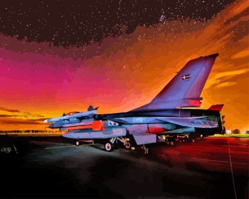 F 16 Fighting Falcon Northern Lights Paint By Numbers