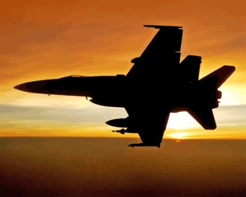 Fa 18 Hornet Aircraft Silhouette Paint By Numbers