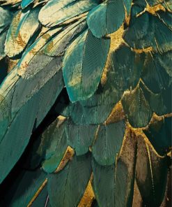 Green Gold Feathers Paint By Numbers