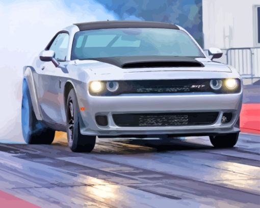 Grey Hellcat Srt Paint By Numbers